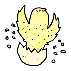cartoon hatching bird N2