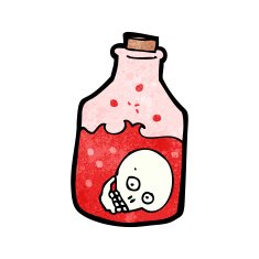 cartoon skull in jar N4