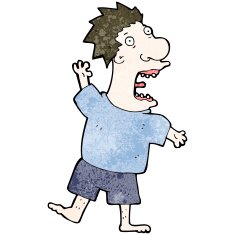 cartoon terrified man N420