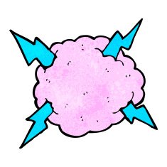 cartoon lightning storm cloud symbol N2