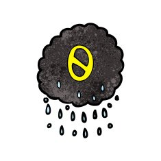 cartoon raincloud with number zero N3