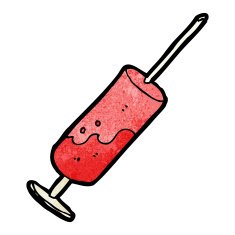 cartoon blood in needle N2