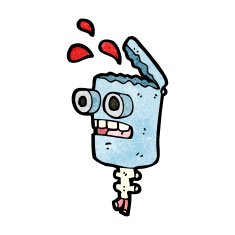 cartoon crazy robot head N2