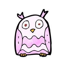 cartoon pink owl N2