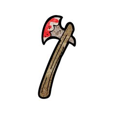 cartoon bloody axe N38