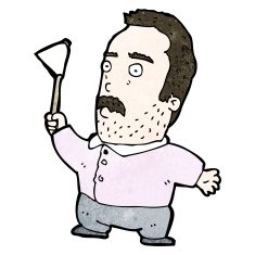 cartoon man waving white flag N34