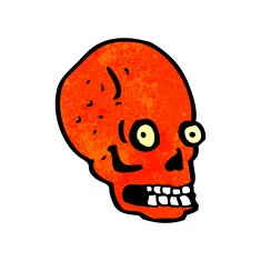 cartoon spooky staring skull N2