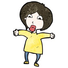 cartoon shocked woman N150