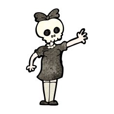 spooky skull head girl N4