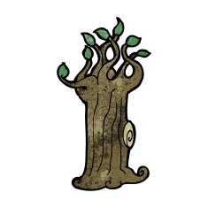 cartoon spooky old tree N26