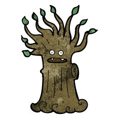 cartoon spooky old tree N28