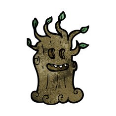 cartoon spooky old tree N29