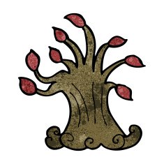 cartoon spooky old tree N30