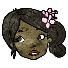cartoon pretty woman's face N2