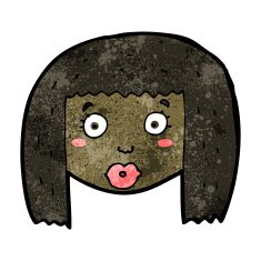 cartoon surprised woman's face N16