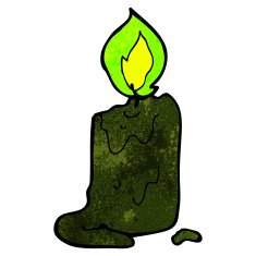 spooky black candle cartoon N2