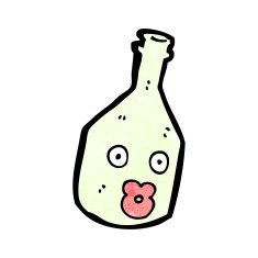 cartoon wine bottle with face N13