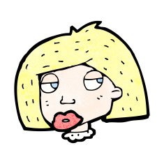 cartoon bored looking woman N18
