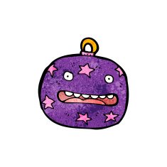 Cartoon Christmas Bauble N161