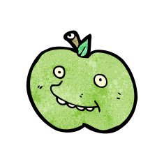 funny apple cartoon character N4
