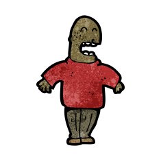 cartoon laughing bald man