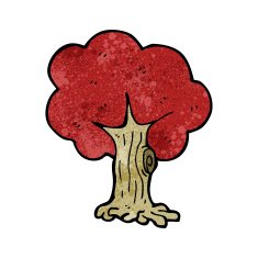 cartoon tree in fall N17