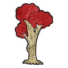 cartoon tree in fall N19