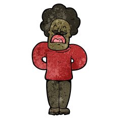 cartoon man with mustache talking N3