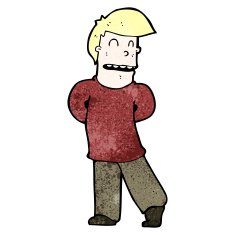 cartoon shy man N17