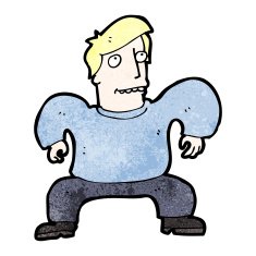 cartoon squatting man N6