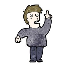 cartoon man with idea N249