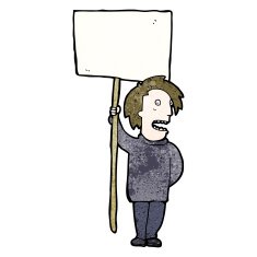 cartoon man with sign N2