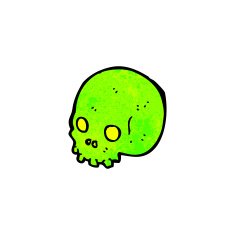 cartoon glowing green skull N7