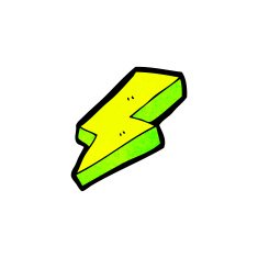 cartoon electric lightning strike