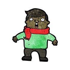 cartoon man in scarf N11