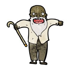 cartoon bearded old man N59