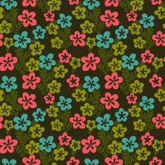 Abstract retro floral pattern N11