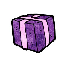 cartoon wrapped present N12