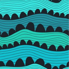 Abstract retro wave doodle pattern N3