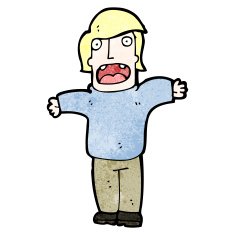 Cartoon Man Shrugging Shoulders N111