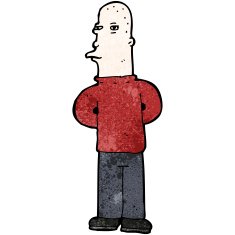 cartoon suspicious man N58