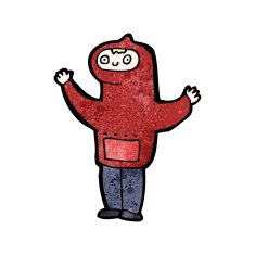 cartoon boy in hooded sweatshirt N35