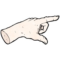 pointing hand sign cartoon
