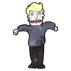 Cartoon Man Shrugging Shoulders N112