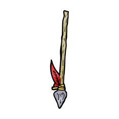 cartoon primitive spear N5
