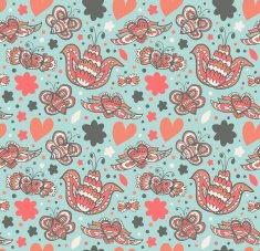 Floral ornate pattern with many cute details