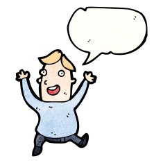 cartoon excited man N166