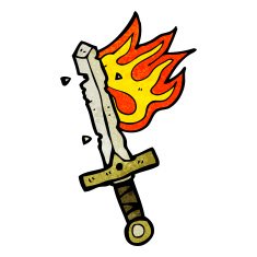 flaming sword cartoon N5