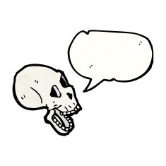 spooky talking skull cartoon N2