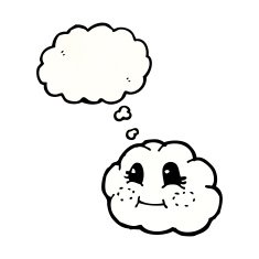 cute cartoon cloud with thought bubble N9